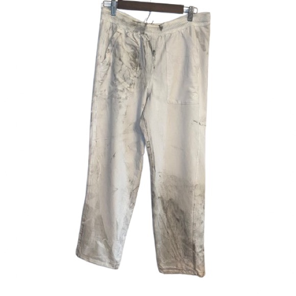 Men's Dickies White Distressed Thrashed Grunge Drawstring Pants